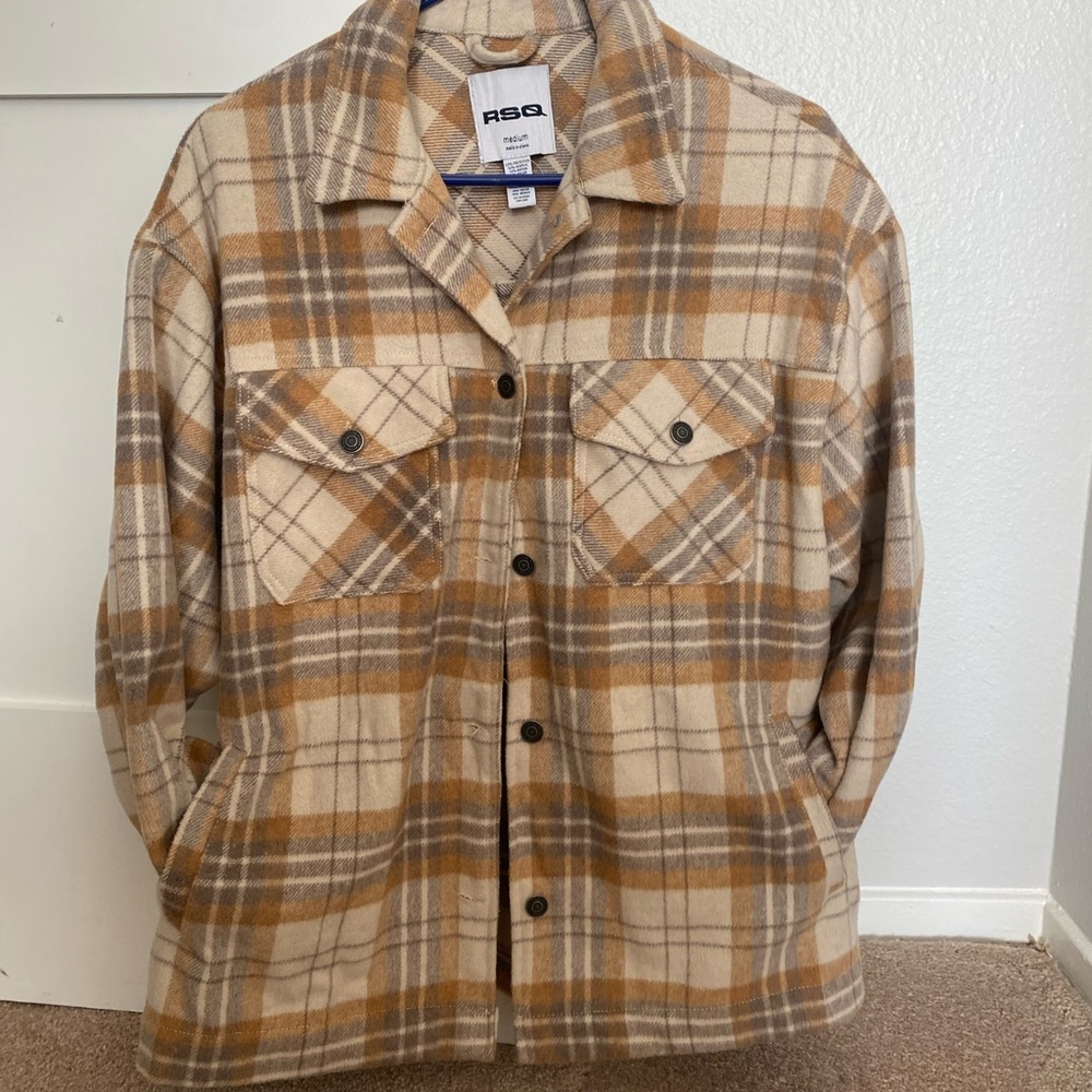 RSQ Womens Plaid Woven Shacket